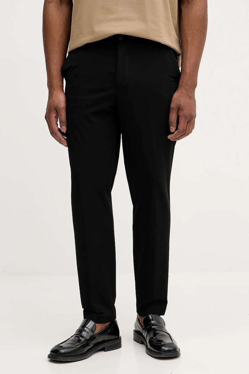 BOSS pantaloni culoarea negru, mulata, 50555014