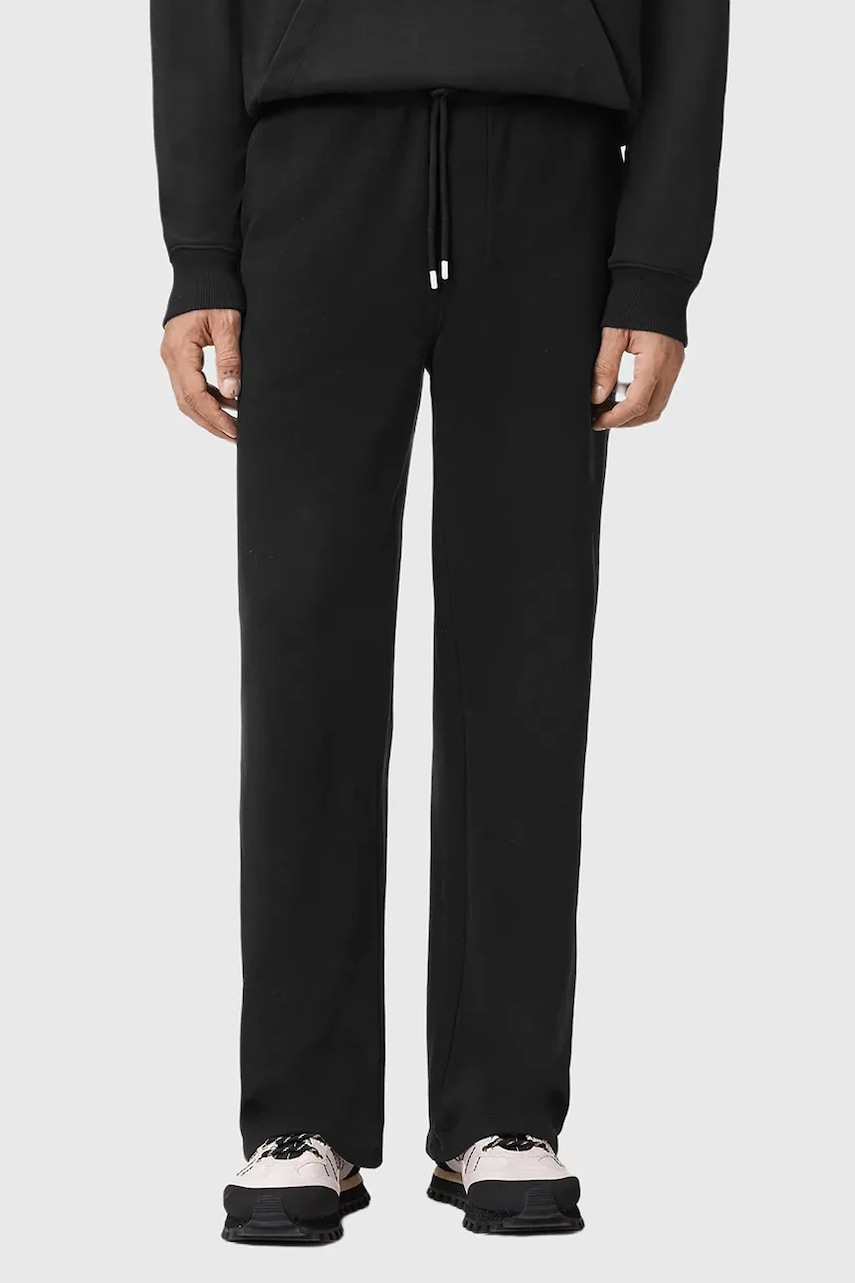 AllSaints pantaloni de trening din bumbac culoarea negru, uni, M032TD