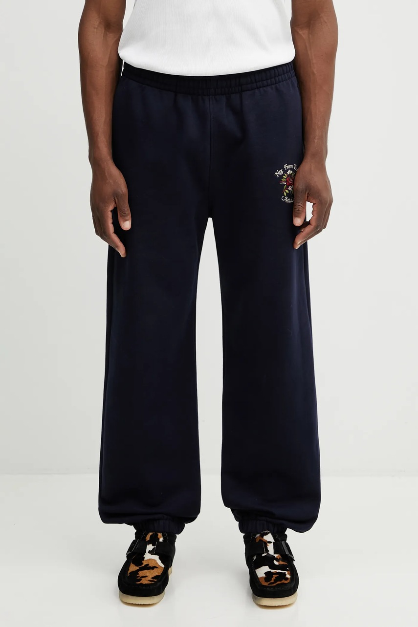 Drôle de Monsieur pantaloni de trening din bumbac Slogan Rose