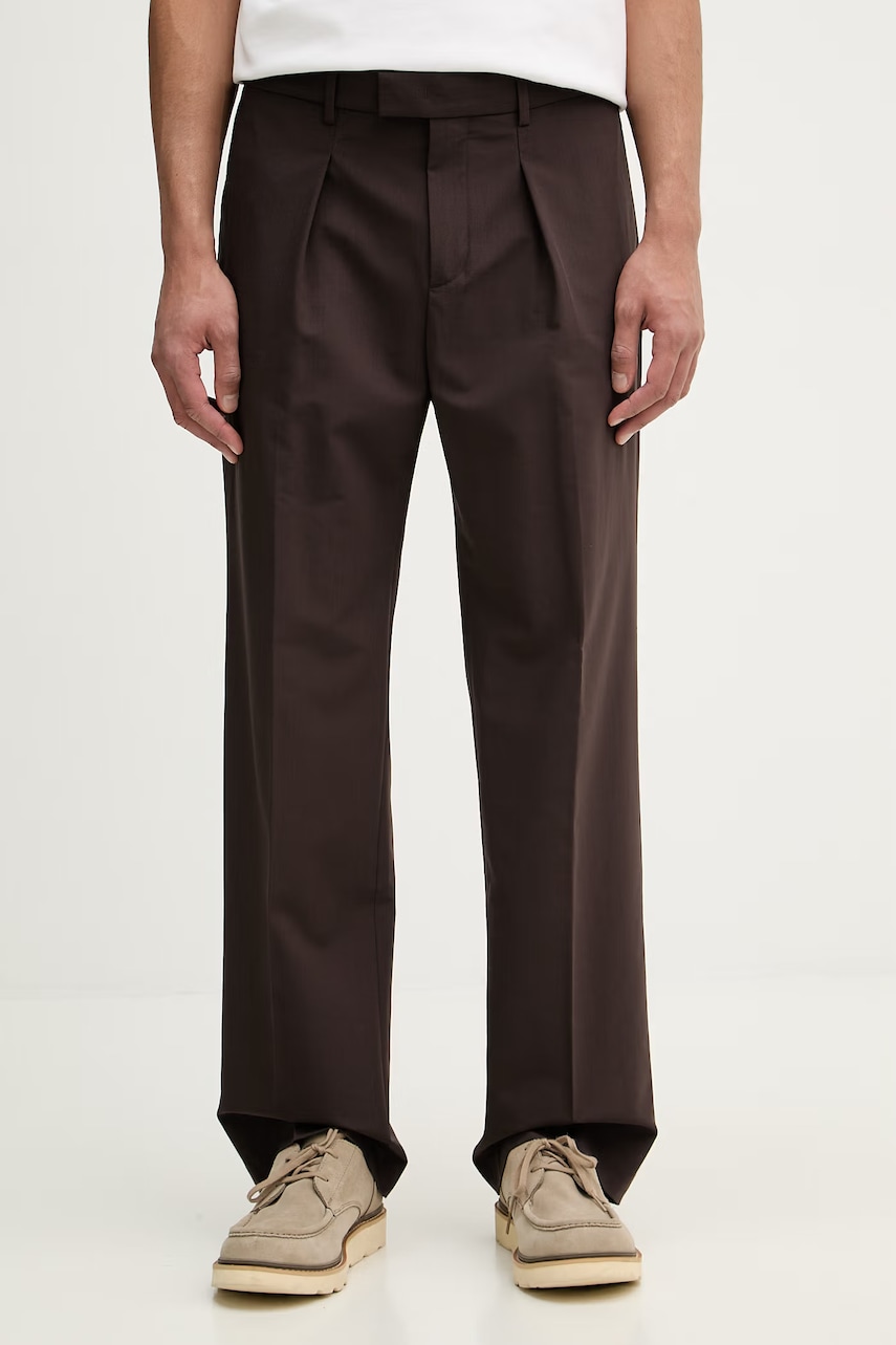 Sisley pantaloni de costum pentru bărbați, cu amestec de lână