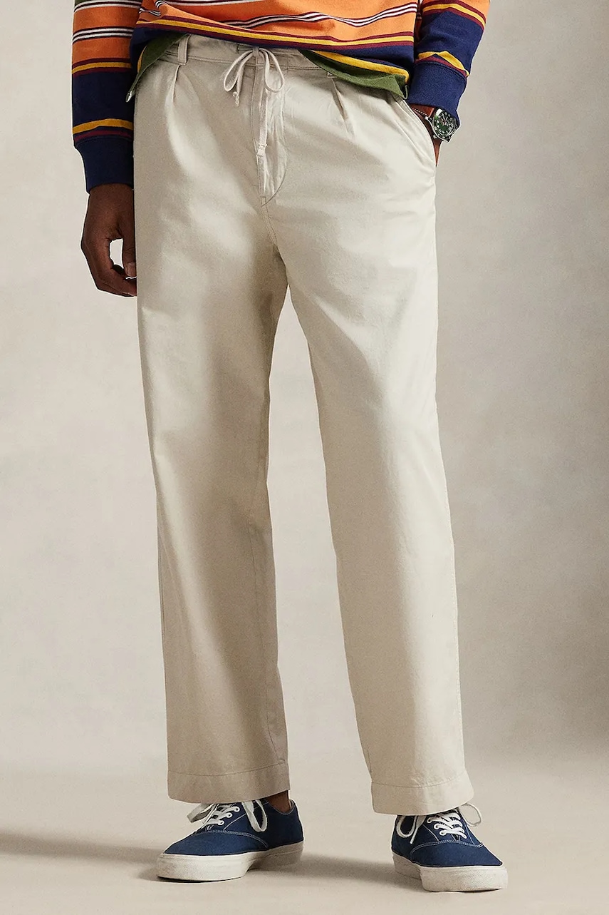 Ανδρικά παντελόνια υφασμάτινα polo ralph lauren σε μπεζ