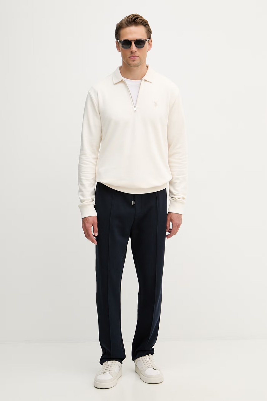 U.S. Polo Assn. teplákové nohavice pánske s bavlnou INTERLOCK PINTUCK JOGGER