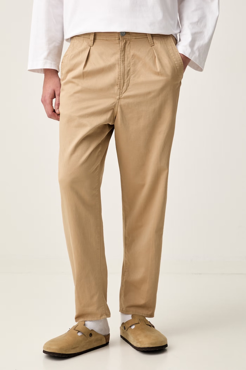 G-Star παντελόνι chino ανδρικό με βαμβάκι Pleated Chino Relaxed Tapered