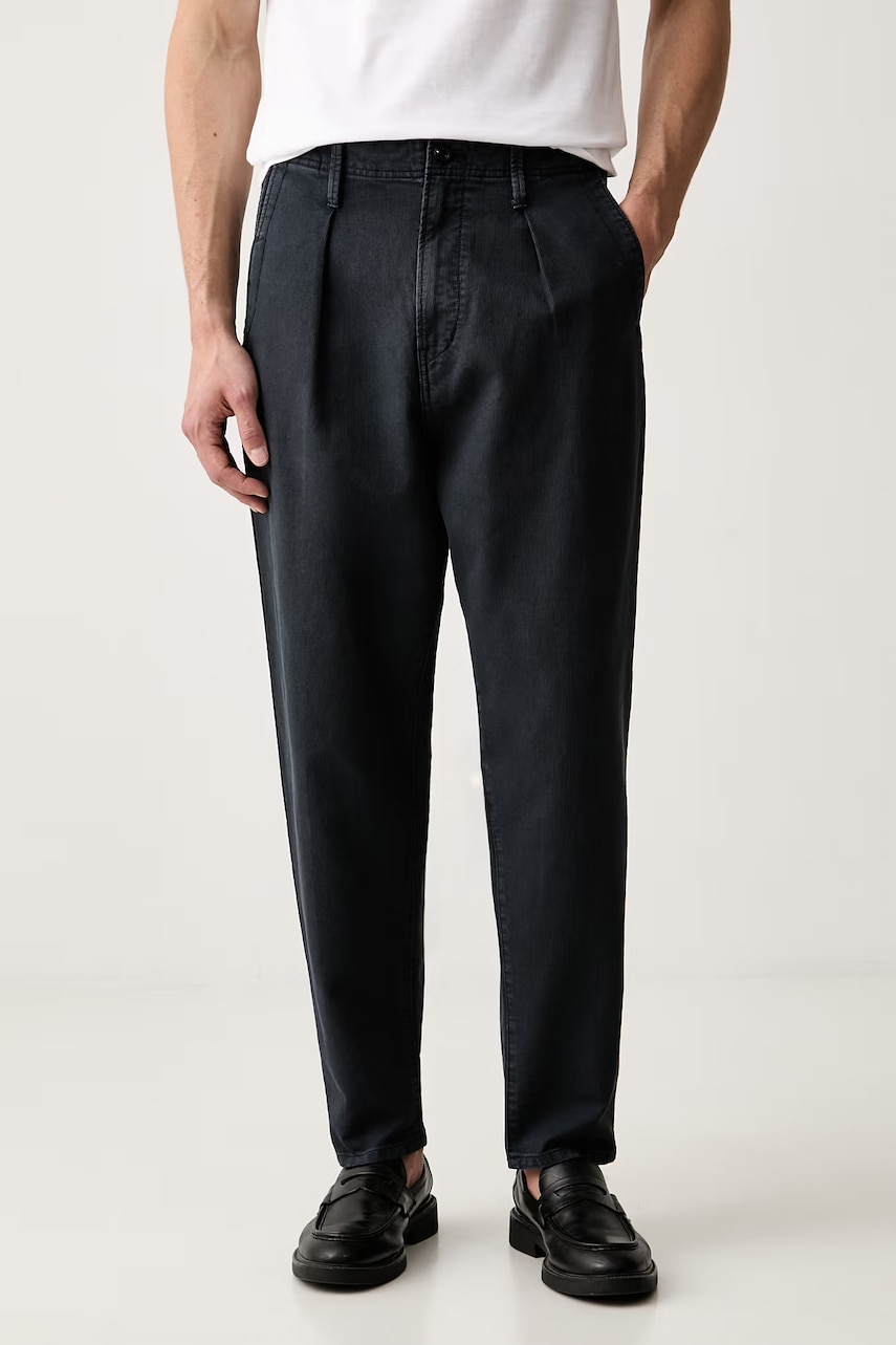 G-Star pantaloni pentru bărbați din bumbac Pleated Chino Relaxed Tapered