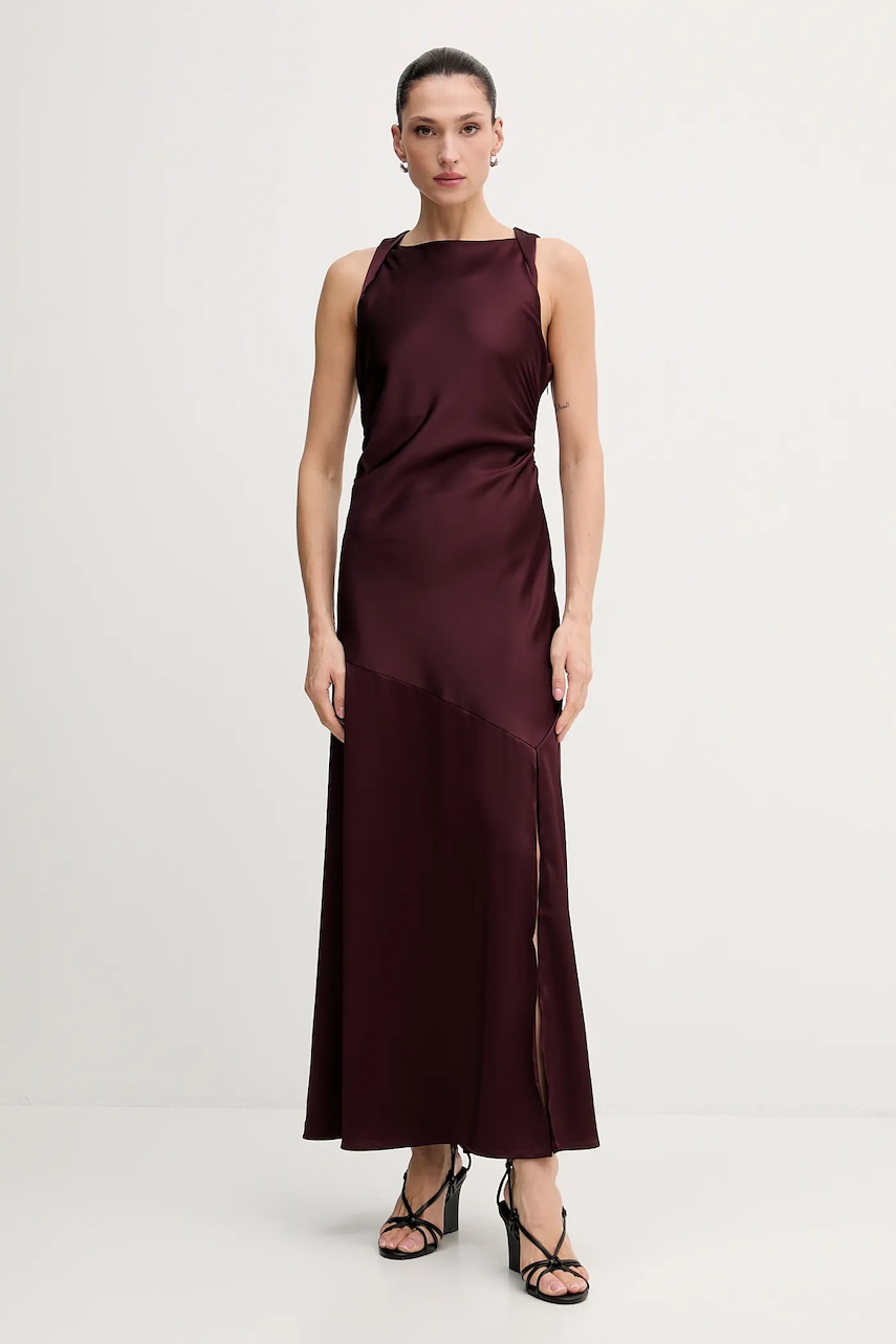 Gestuz rochie culoarea bordo, maxi, evazați, 10910802 - 0 | YEO
