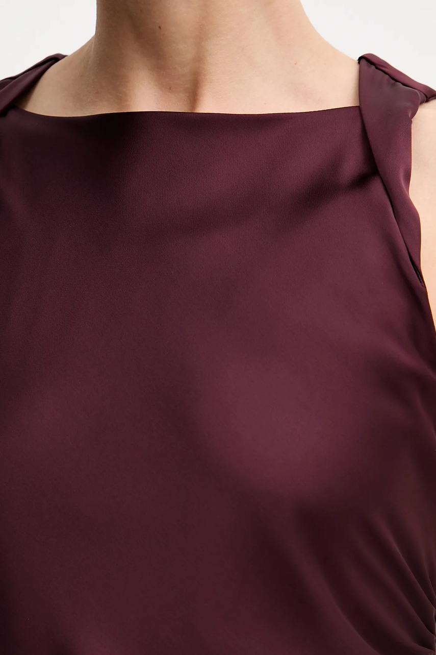 Сукня Gestuz колір бордовий maxi розкльошена 10910802