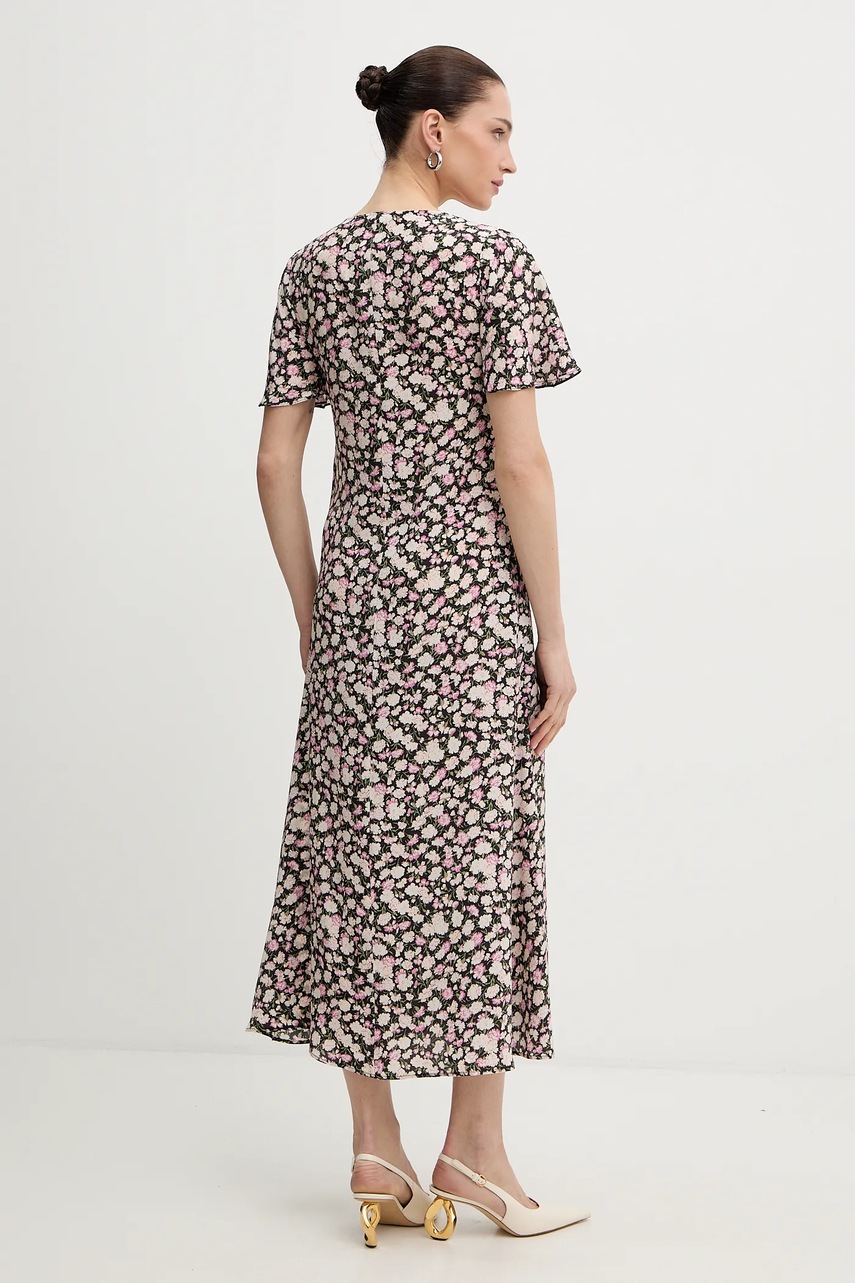 Шовкова сукня Weekend Max Mara PAGINE колір чорний maxi розкльошена 2615221081600