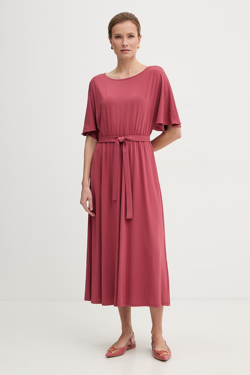 Weekend Max Mara φόρεμα με βισκόζη DIVO 2615621062600 μπορντό S,L,XS,M,XL