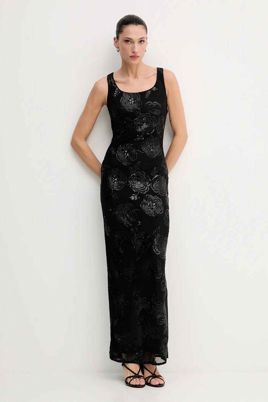 Сукня Rotate колір чорний maxi облягаюча 115217100