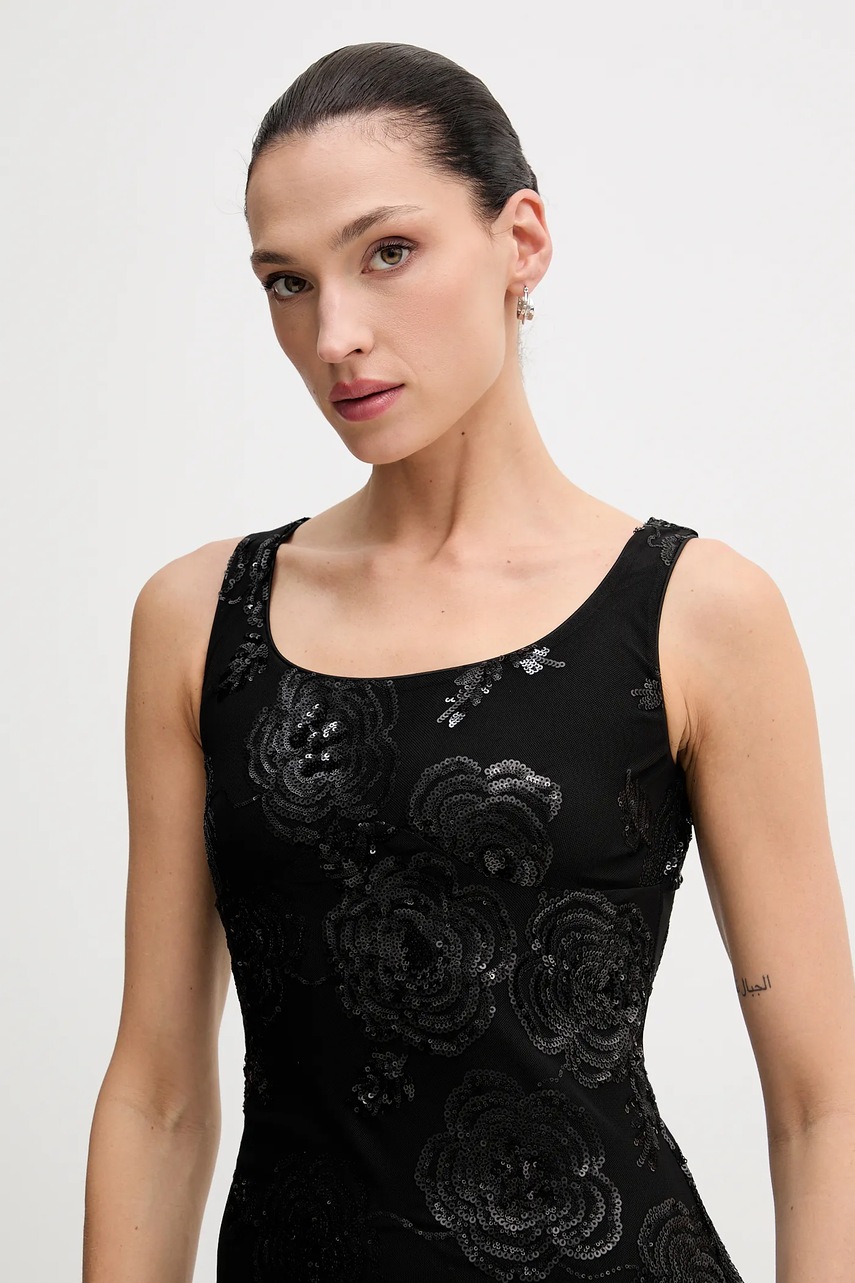 Сукня Rotate колір чорний maxi облягаюча 115217100