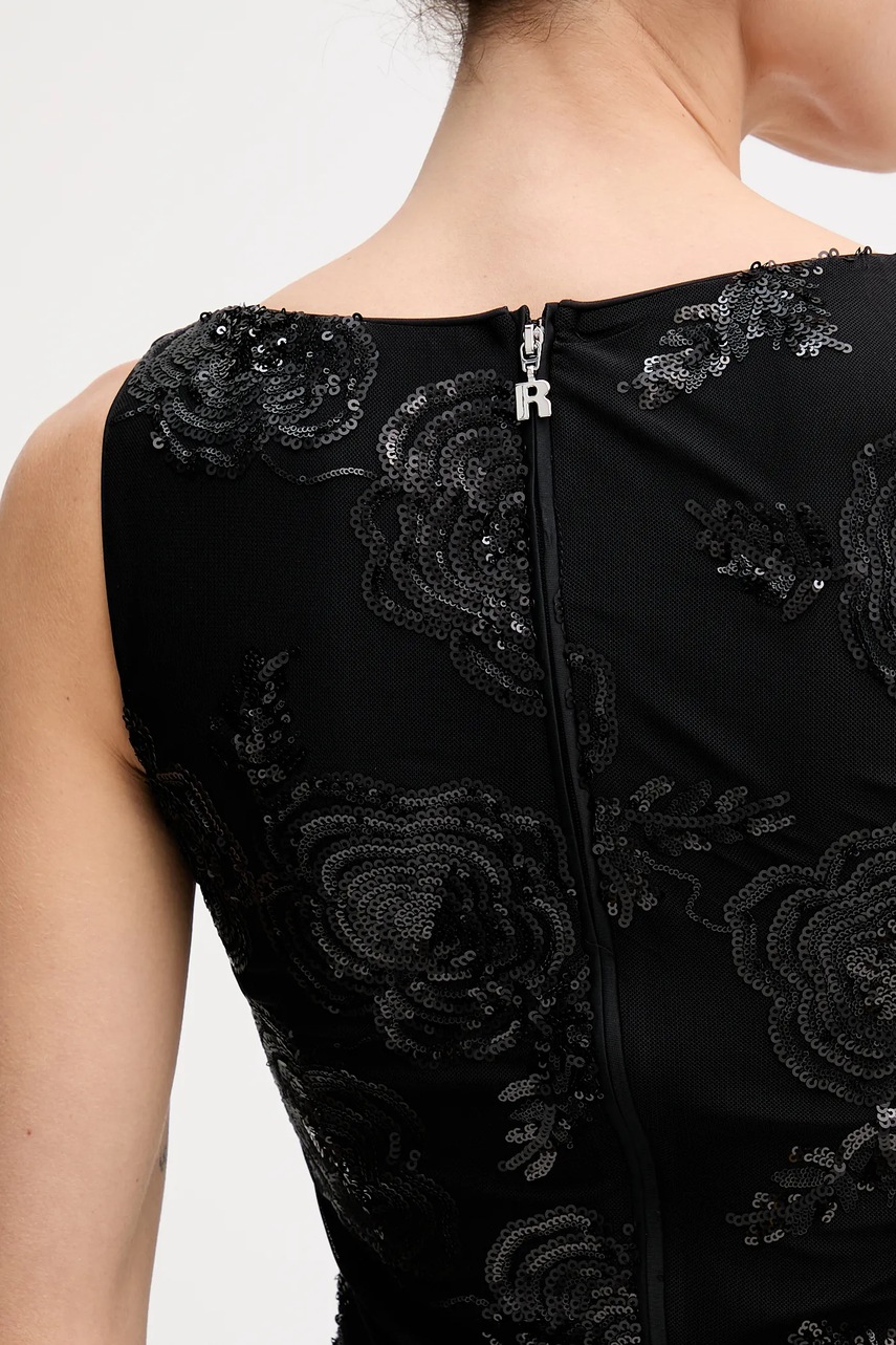 Сукня Rotate колір чорний maxi облягаюча 115217100