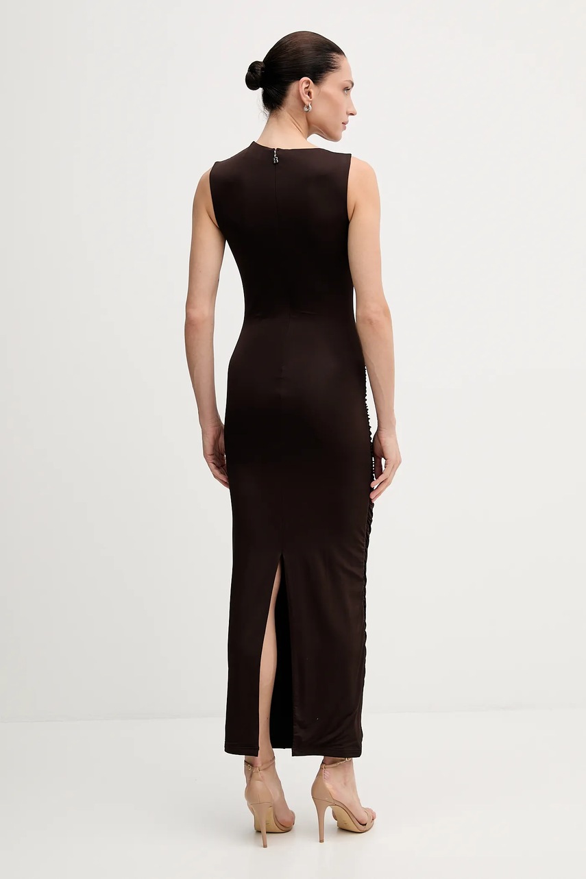 Сукня Rotate колір коричневий maxi облягаюча 1149652910