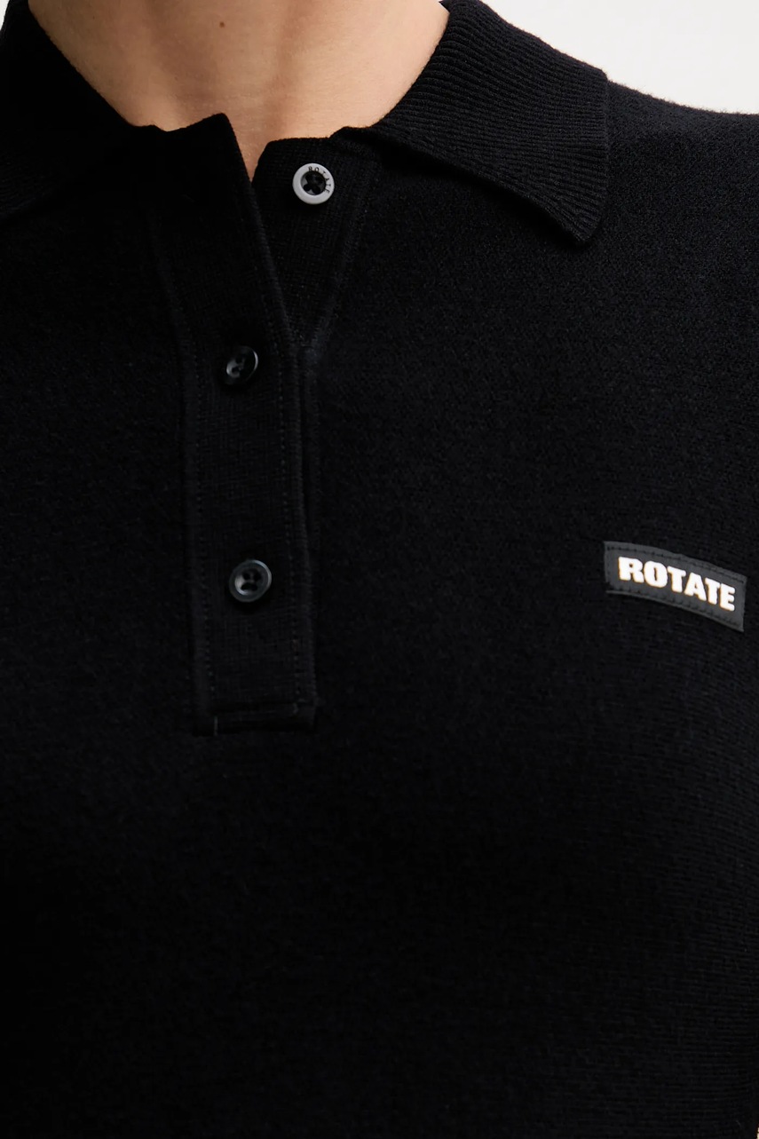 Сукня з додаванням вовни Rotate колір чорний mini розкльошена 115488100