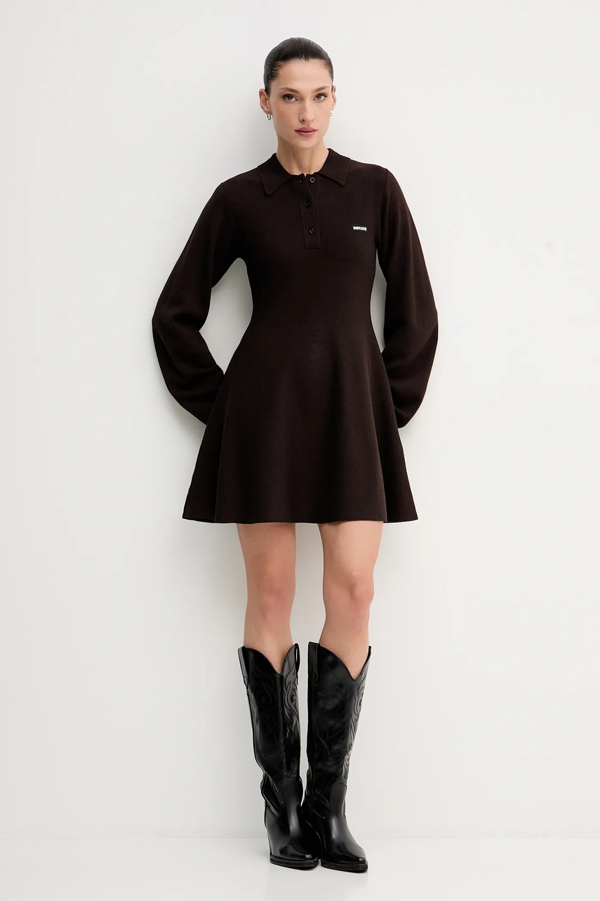 Сукня Rotate колір коричневий mini розкльошена 1154881667