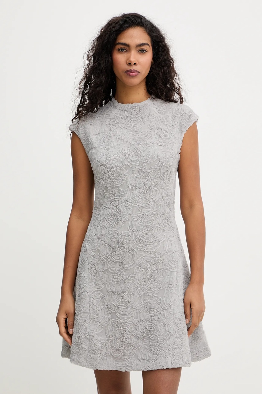 Rotate rochie culoarea gri, mini, evazati, 1152301210