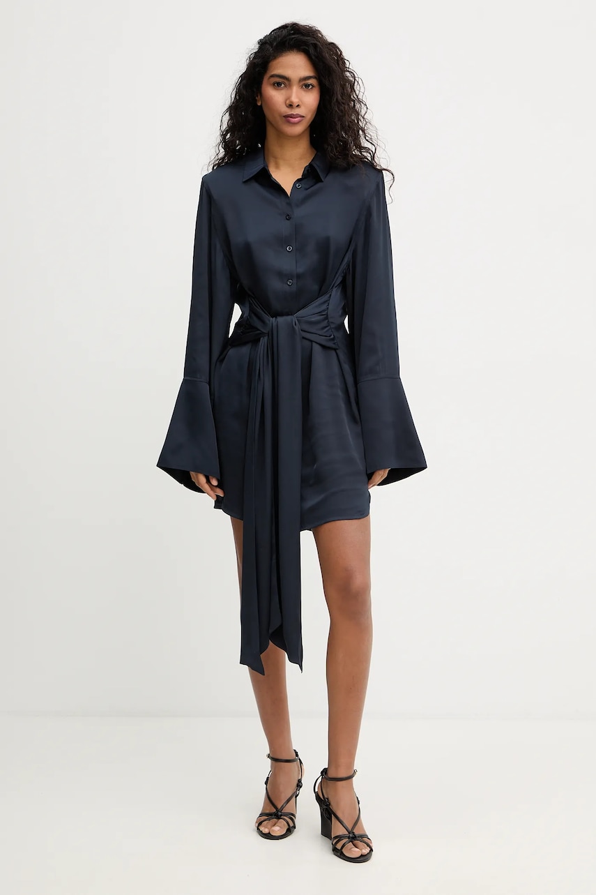 Rotate rochie culoarea bleumarin, mini, drept, 1151082318