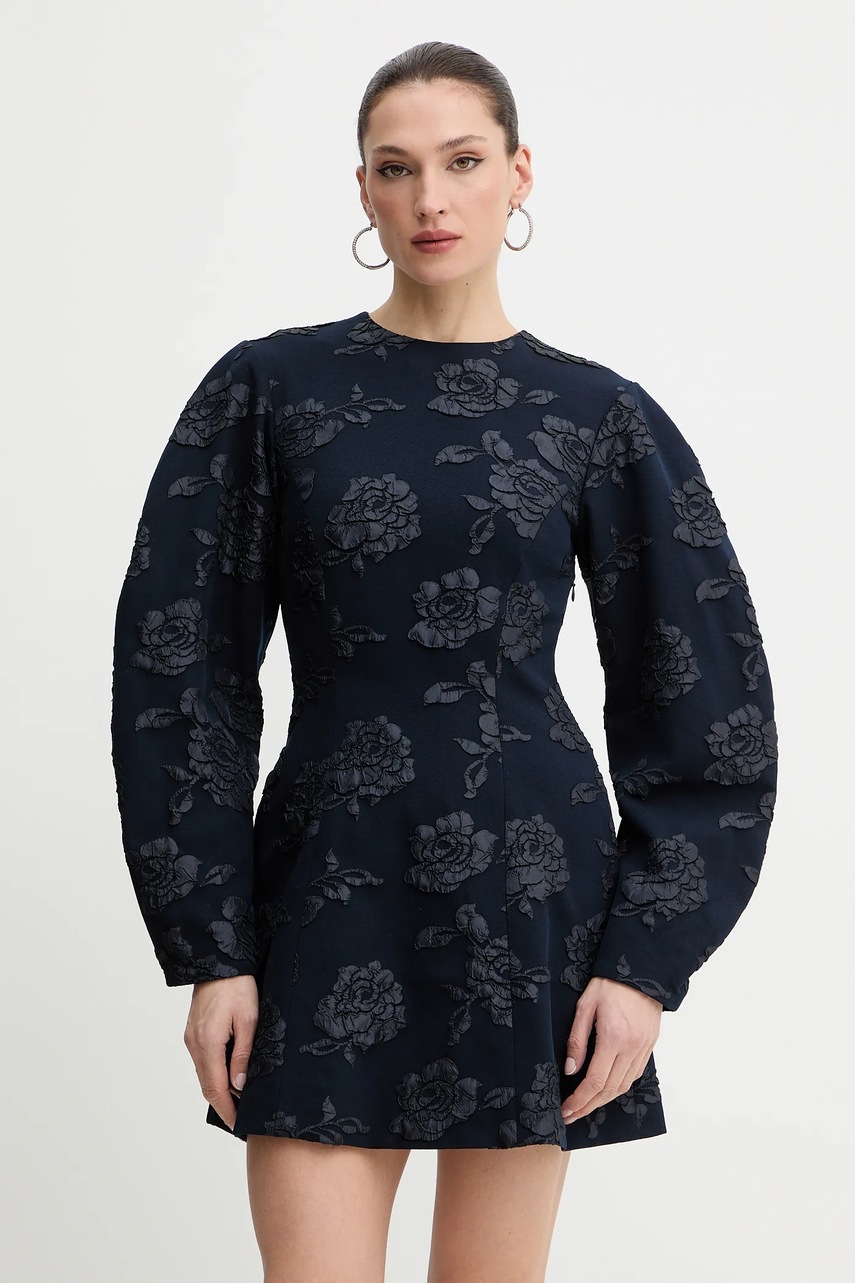 Rotate rochie culoarea bleumarin, mini, evazați, 1154962318