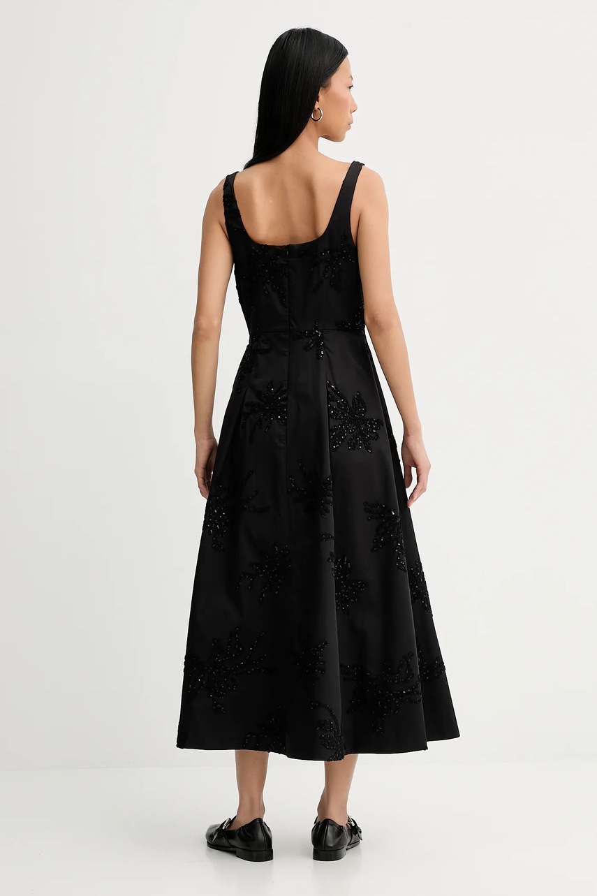 Бавовняна сукня MUNTHE RONIA колір чорний midi розкльошена 254135025401