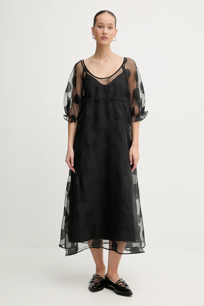 Stine Goya rochie culoarea negru, midi, evazați, SG-PS26-D129-2460