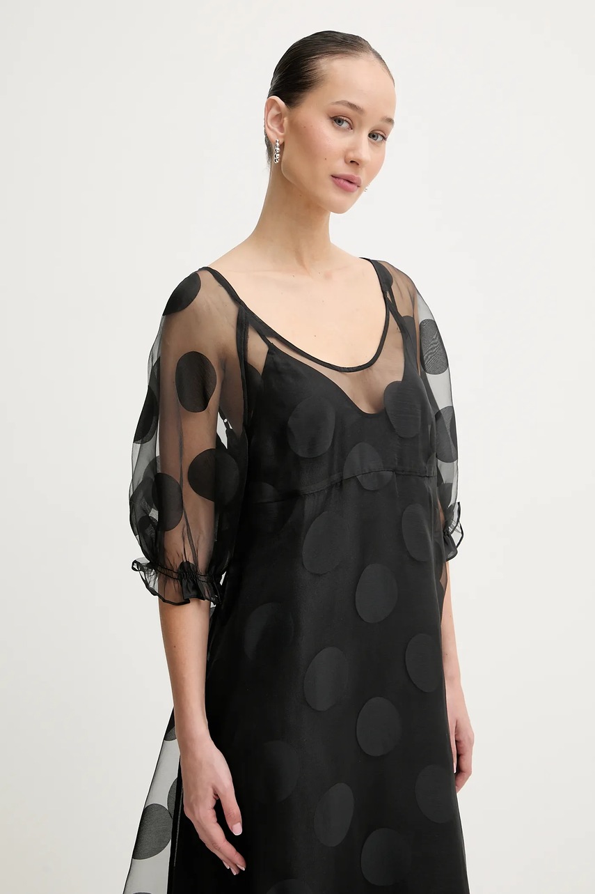 Сукня Stine Goya колір чорний midi розкльошена SG-PS26-D129-2460