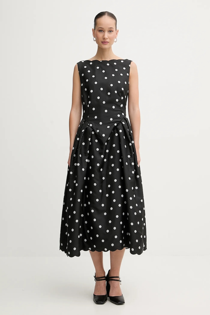 Stine Goya rochie culoarea negru, midi, evazați, SG-PS26-D199-2451