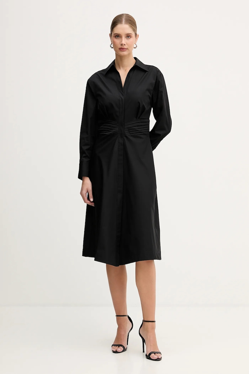 BOSS rochie din bumbac Drepil