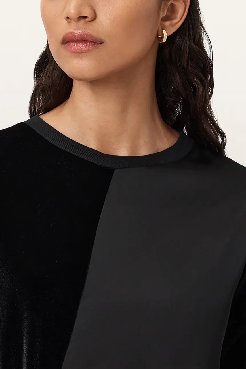 Велюрова сукня AllSaints колір чорний mini пряма W211DD