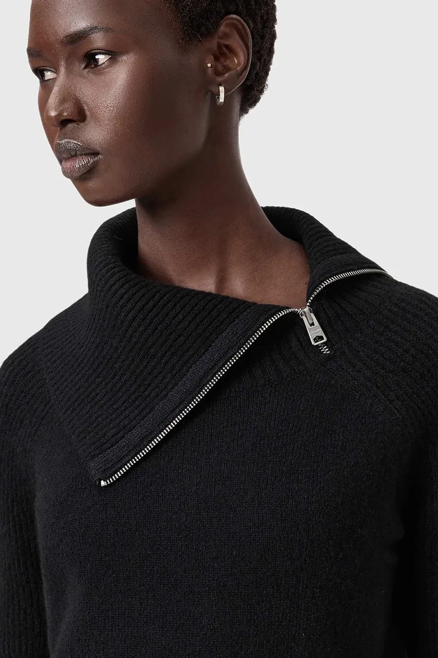 Сукня з додаванням вовни альпаки AllSaints колір чорний maxi пряма W193DD