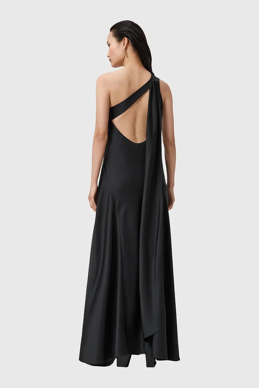 Сукня AllSaints колір чорний maxi розкльошена W181DD