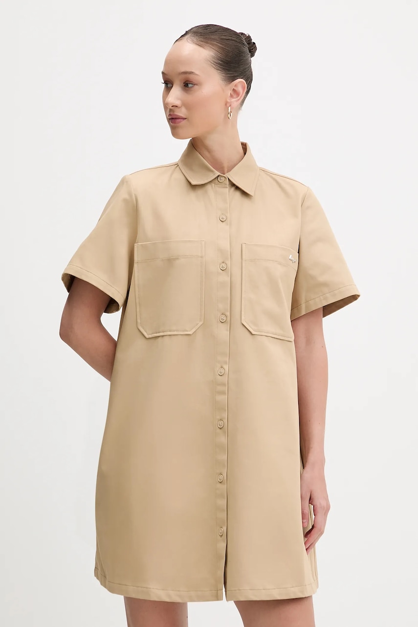 Βαμβακερό φόρεμα Hugo Blue Kandira-1_B