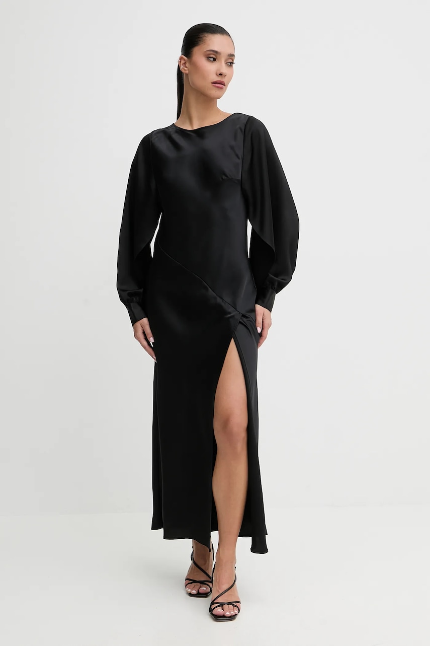 Levně Šaty HUGO Kawine-1 černá barva, maxi, 50552970