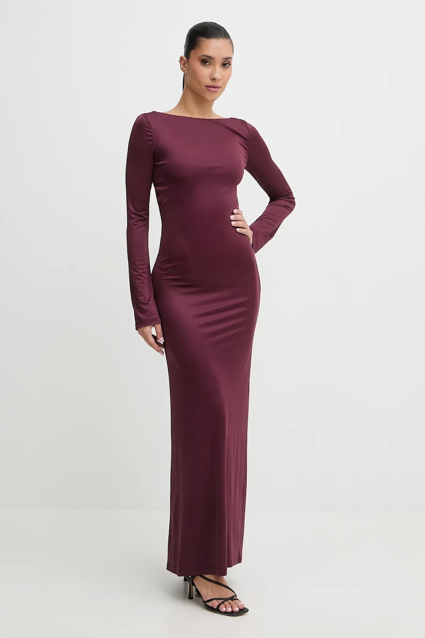 HUGO rochie culoarea violet, maxi, mulata, 50550740