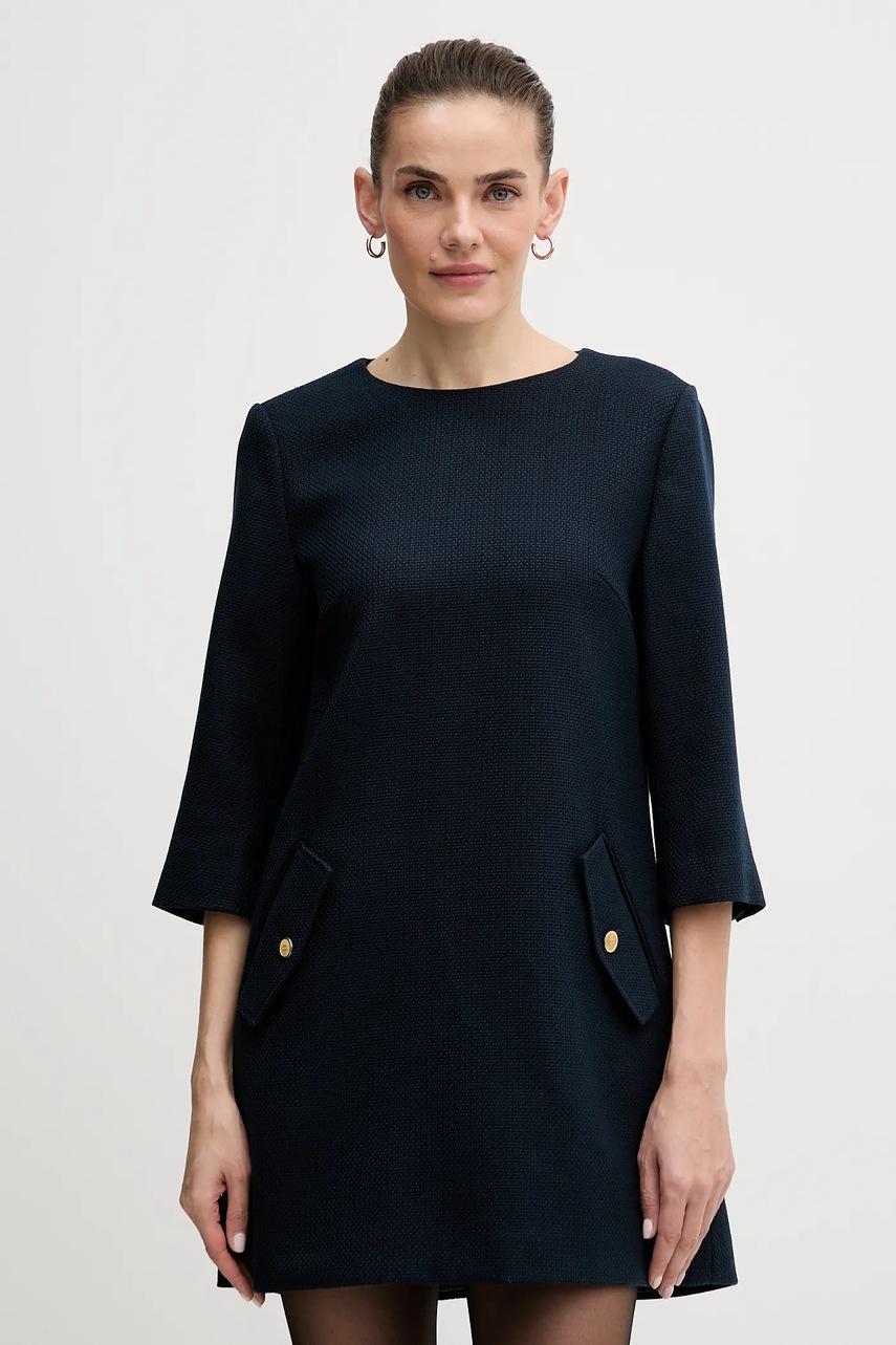 Šaty Tommy Hilfiger tmavomodrá barva, mini, WW0WW47800