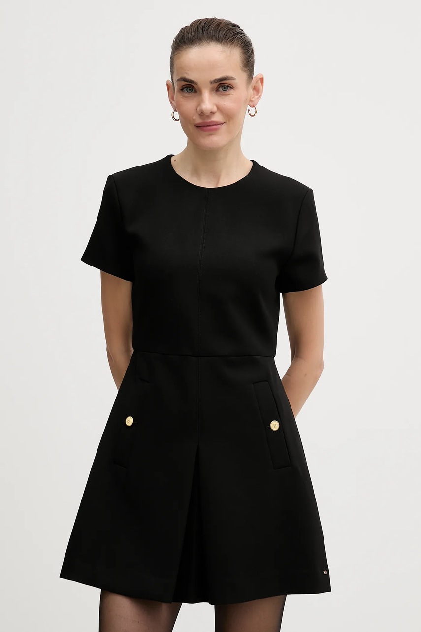 Levně Šaty Tommy Hilfiger černá barva, mini, WW0WW47970