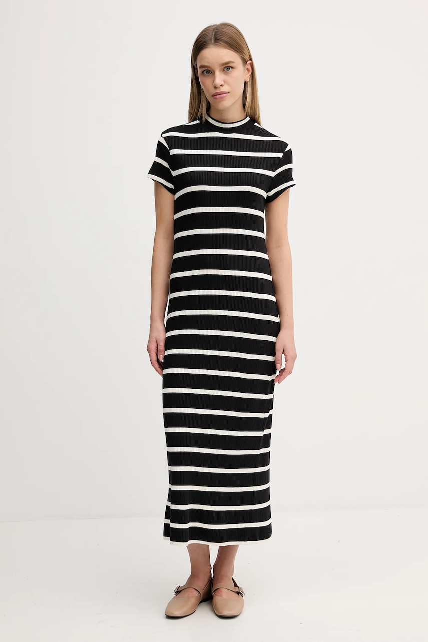 Levně Šaty Tommy Hilfiger černá barva, maxi, WW0WW47860