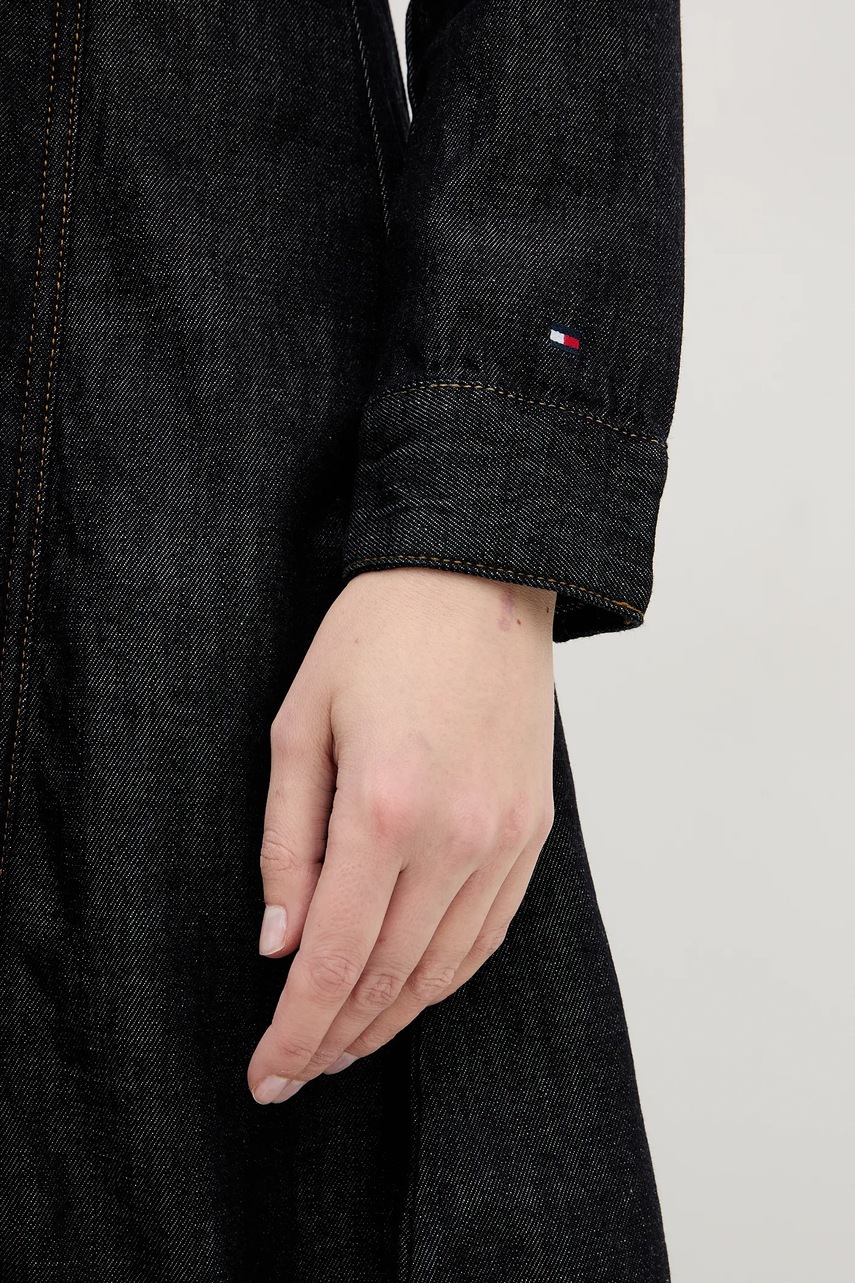 Джинсова сукня Tommy Hilfiger колір синій midi розкльошена WW0WW48520