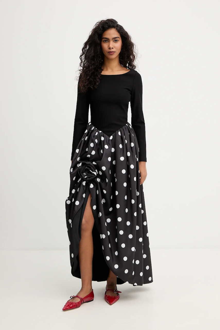 The Sleeper rochie culoarea negru, maxi, evazați, ARDR10G097R