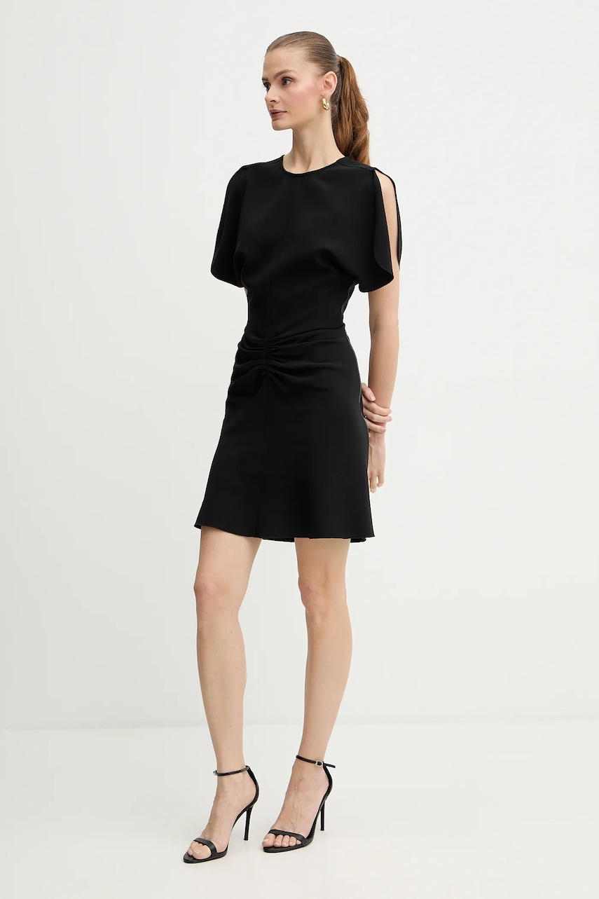 Victoria Beckham rochie culoarea negru, mini, evazați, 1325WDR006087C