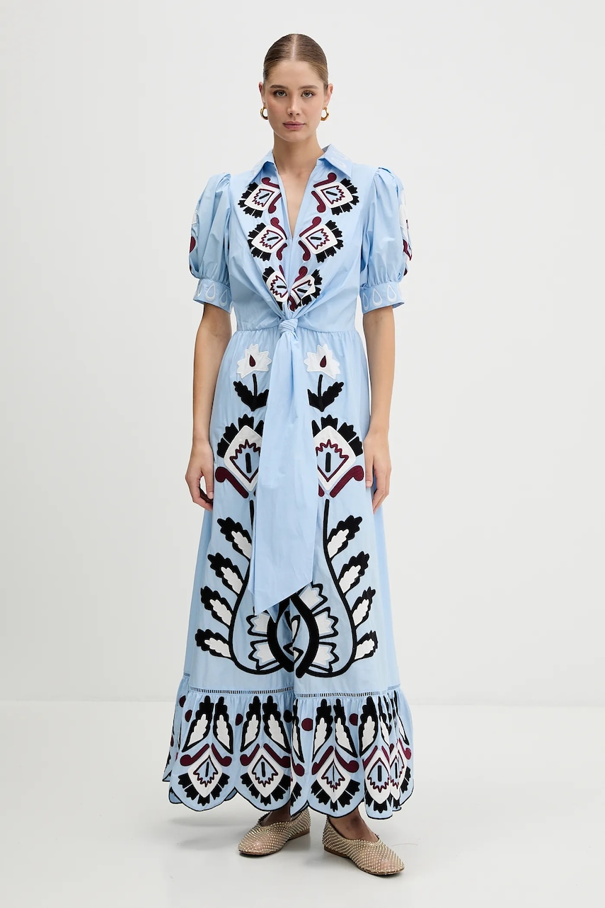 Farm Rio rochie din bumbac maxi, evazați, 344655