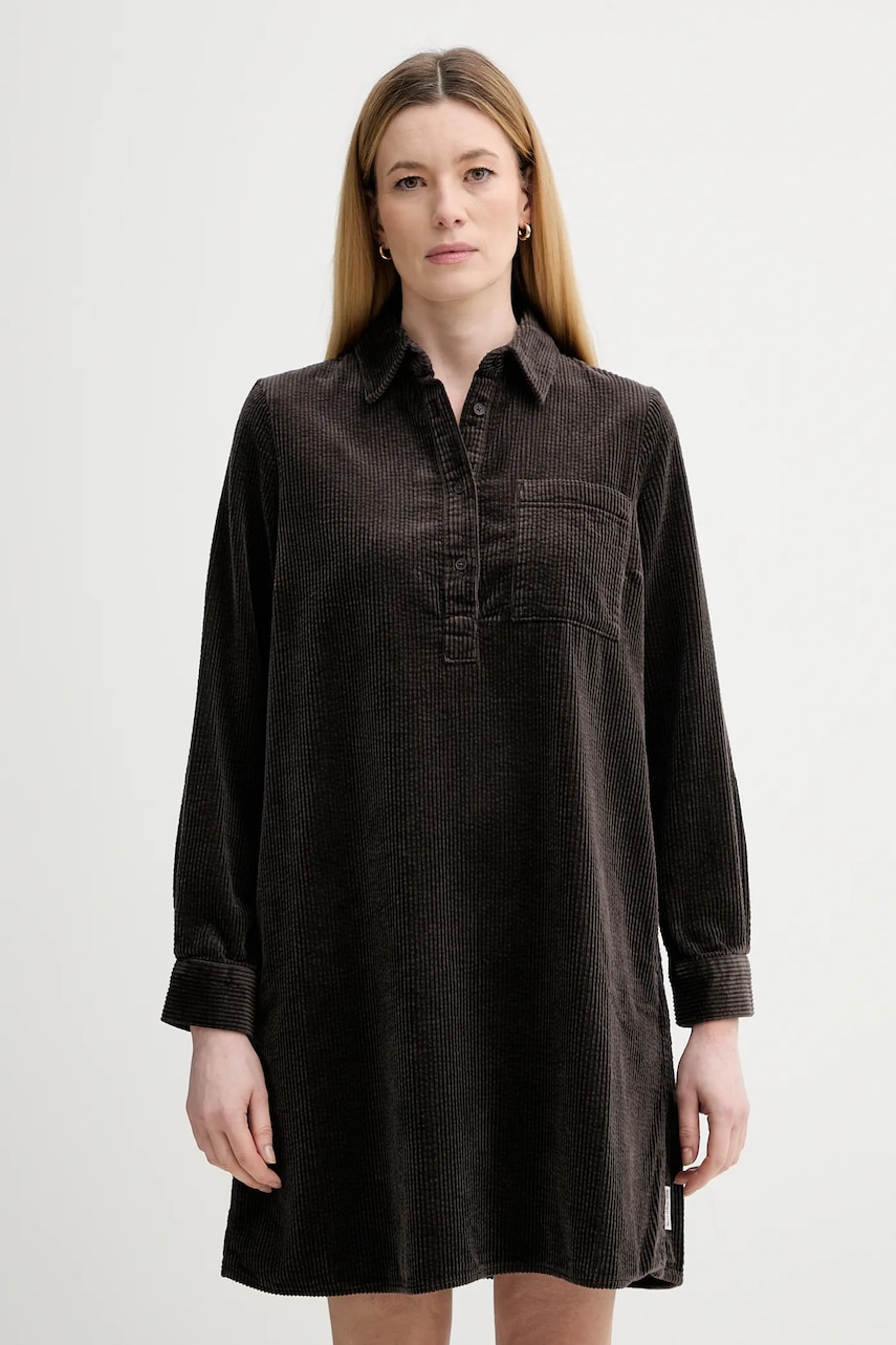 Marc O'Polo rochie din velur culoarea maro, mini, drept, 5000007458