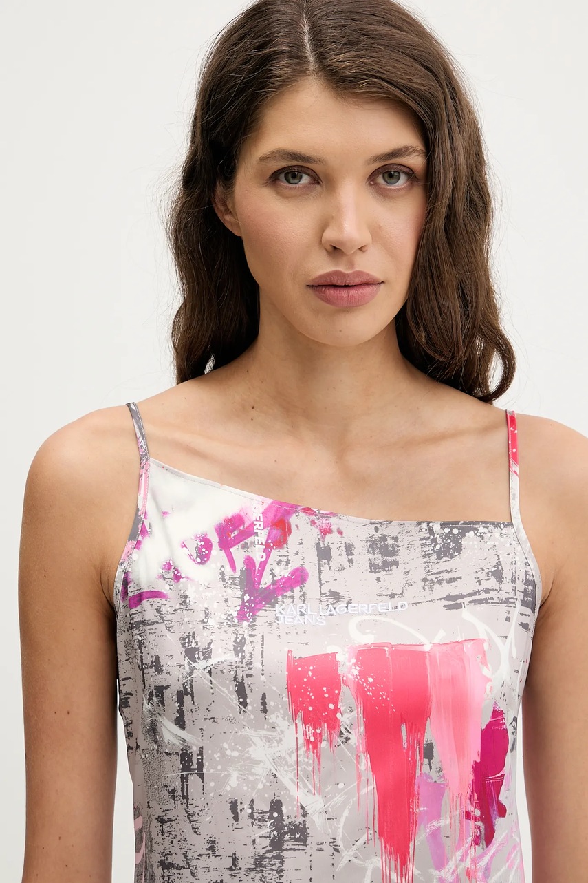 Сукня Karl Lagerfeld Jeans колір сірий mini розкльошена B1W13033