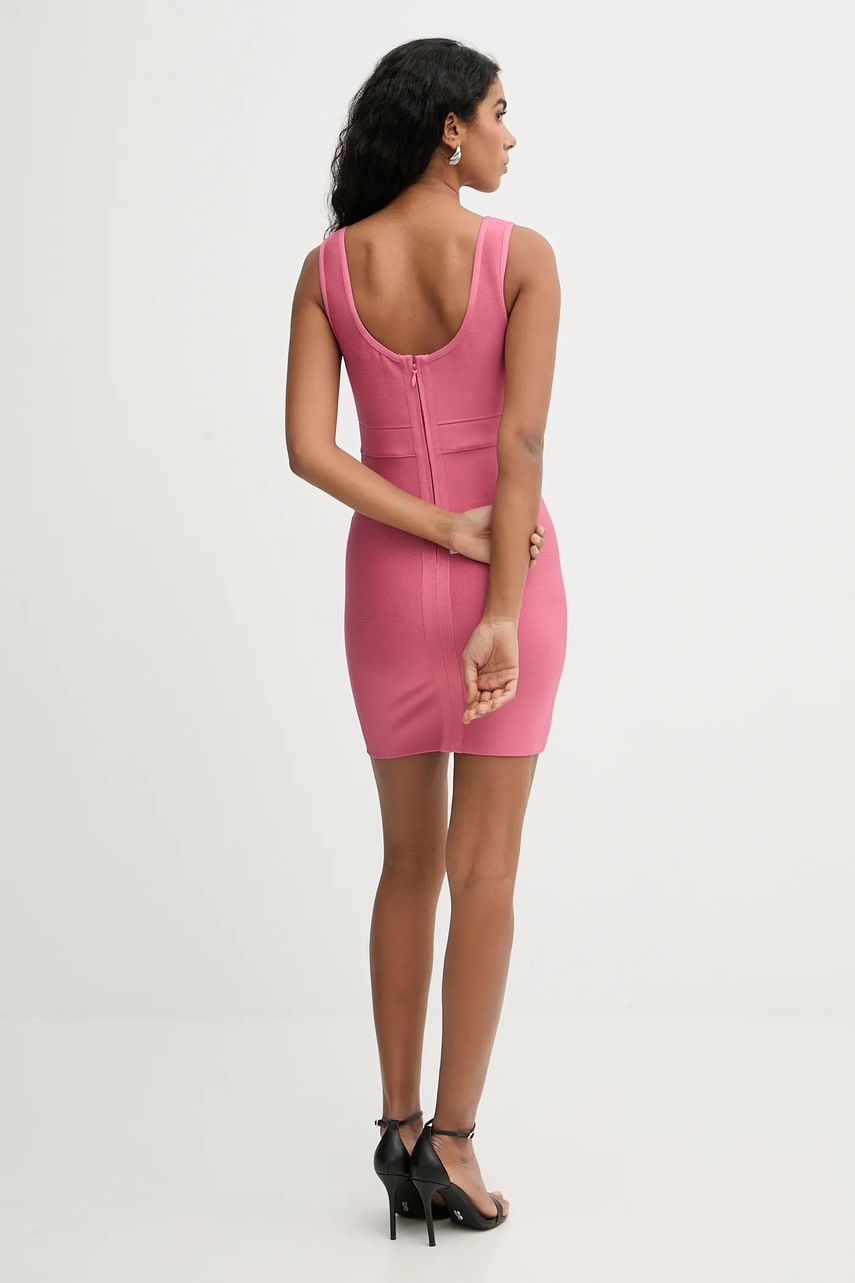 Сукня Herve Leger Amara колір рожевий mini облягаюча HLT8551404