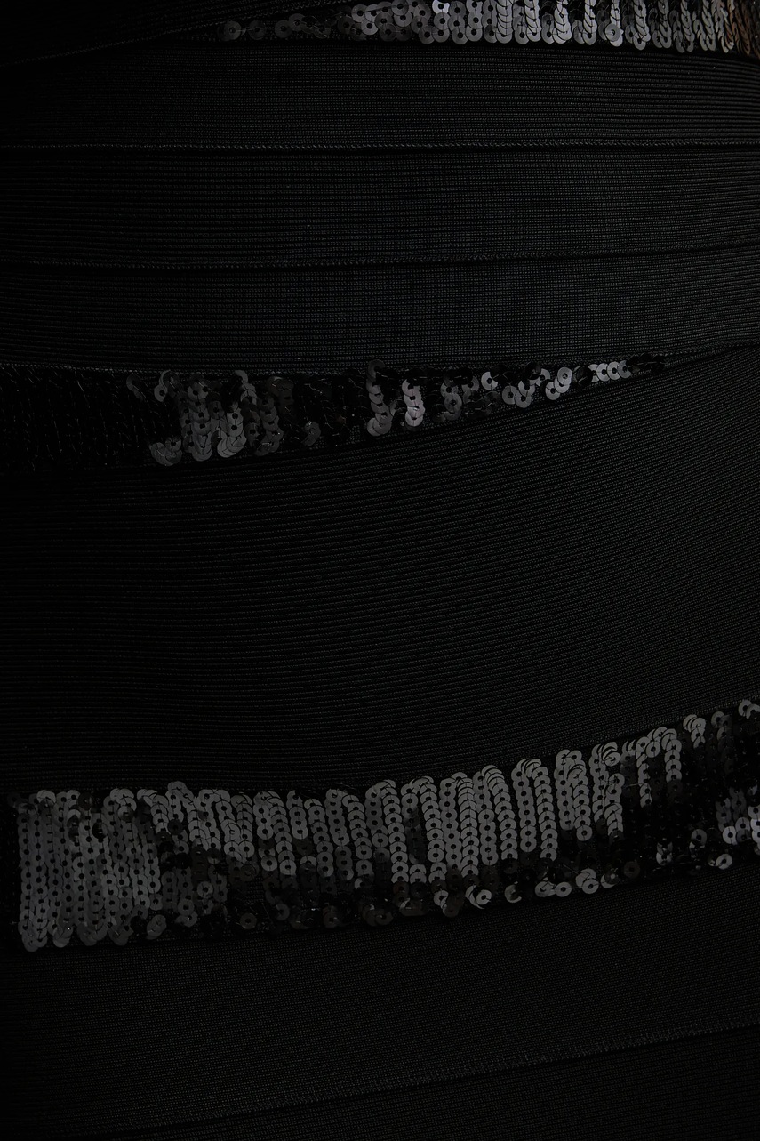 Сукня Herve Leger Chiara колір чорний maxi облягаюча SEQ8550509
