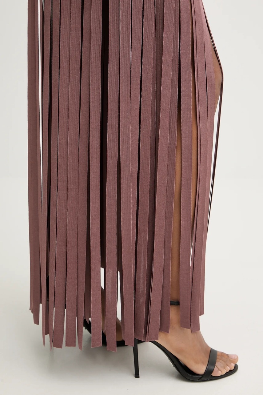 Сукня Herve Leger Harlow колір коричневий maxi облягаюча FRI8549951