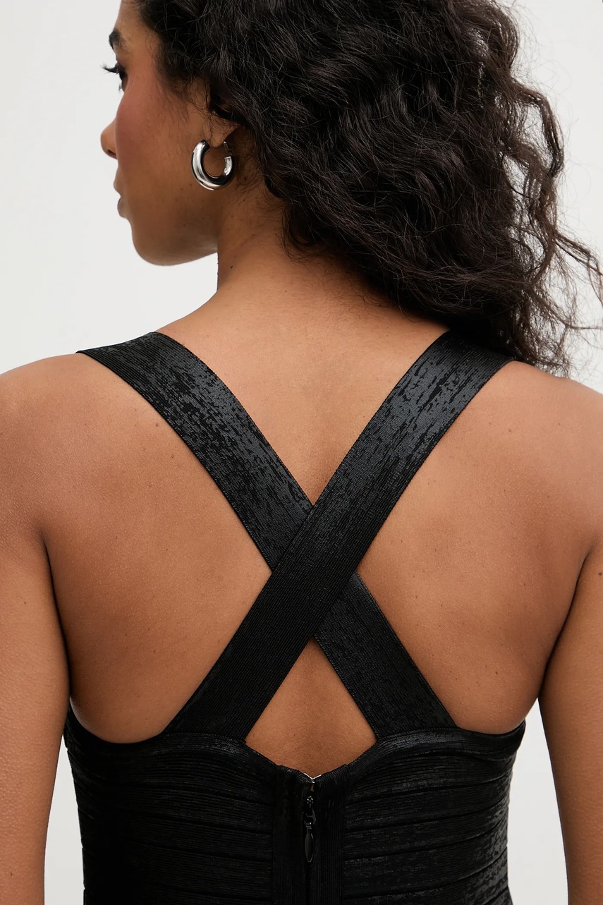 Сукня Herve Leger Imani колір чорний mini облягаюча HFL8549933