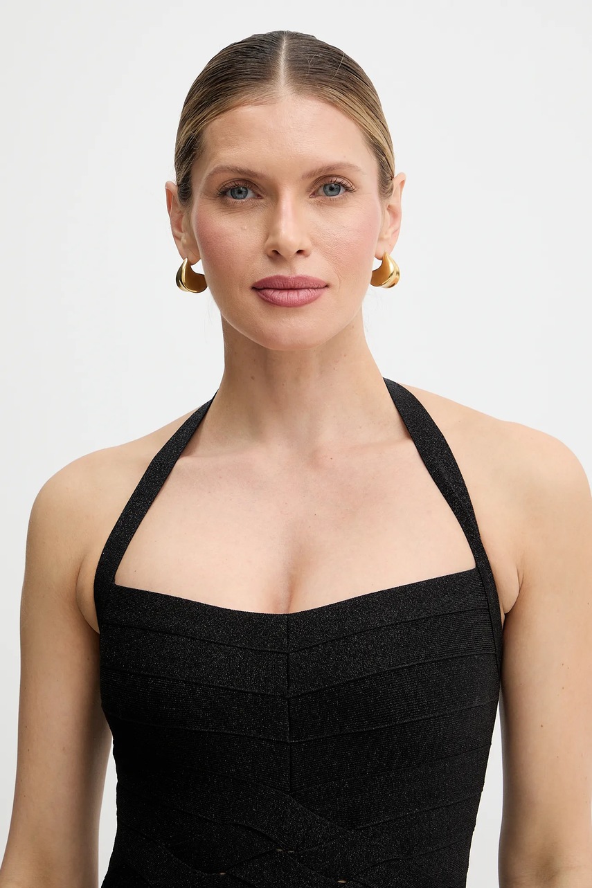 Сукня Herve Leger Maxine колір чорний maxi облягаюча HLM8551109