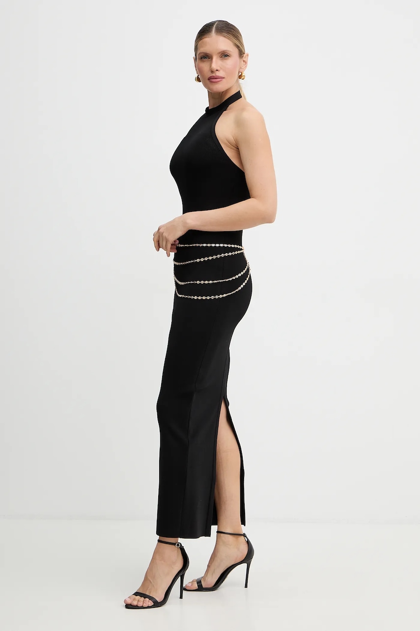 Сукня Herve Leger Sybil колір чорний maxi облягаюча HLT8551197