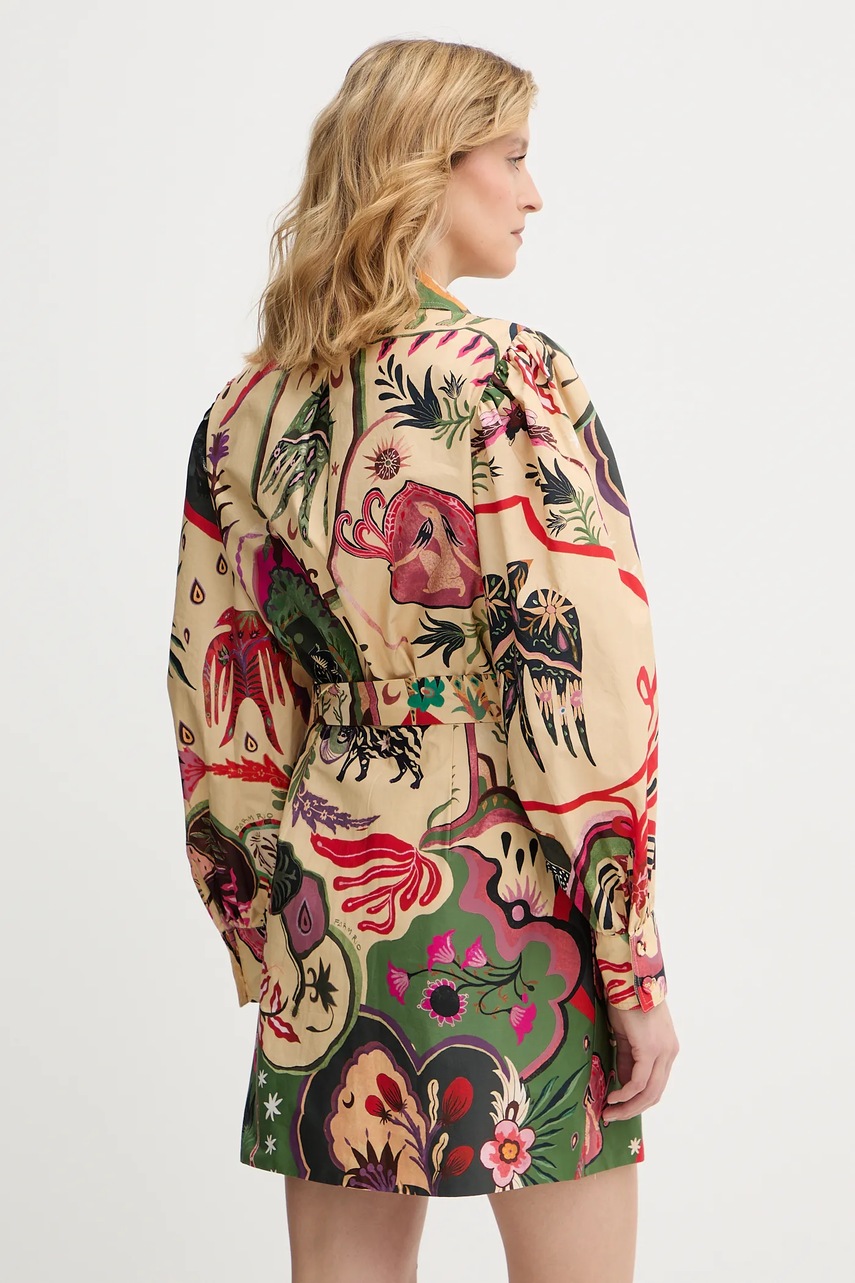 Бавовняна сукня Farm Rio колір бежевий mini пряма 350089