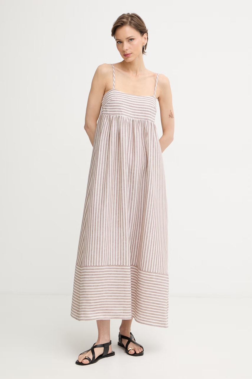 Levně iBlues letní šaty lněné ORDINE