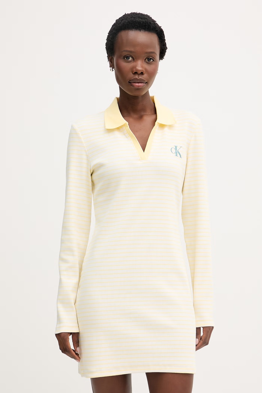 Calvin Klein Jeans rochie bumbac cu elastan